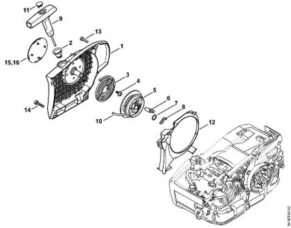 Rewind starter Gasoline chain saws (MS) MS 201 C-M Stihl