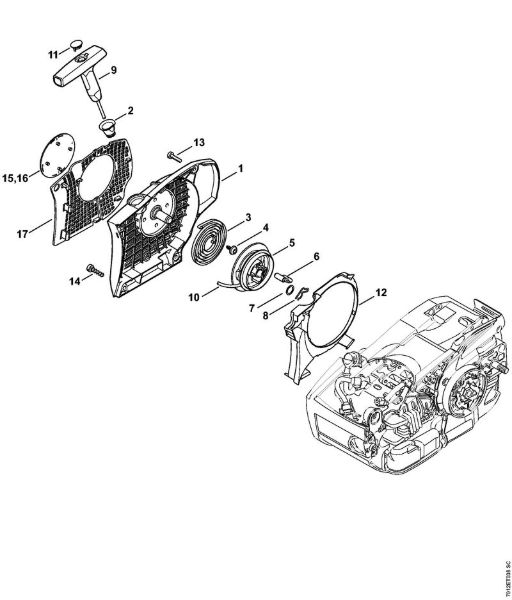 Rewind starter Gasoline chain saws (MS) MS 201 TC-M Stihl