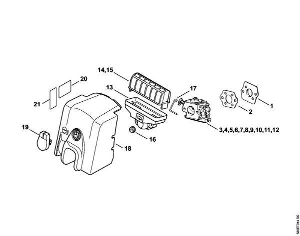 Air filter Gasoline chain saws (MS) MS 210 C-B Stihl