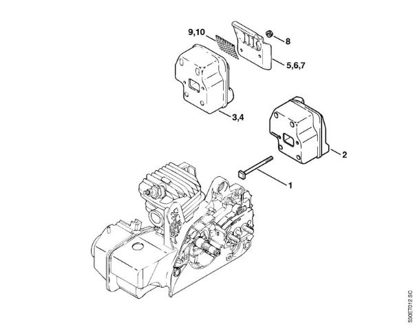 Muffler Gasoline chain saws (MS) MS 210 C-B Stihl