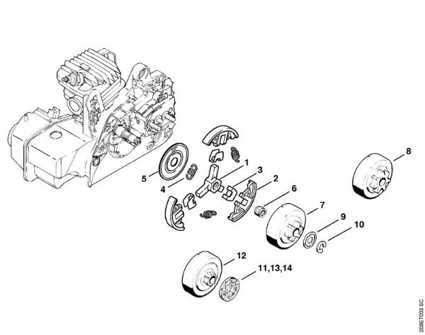 Clutch Gasoline chain saws (MS) MS 210 C-BE Stihl