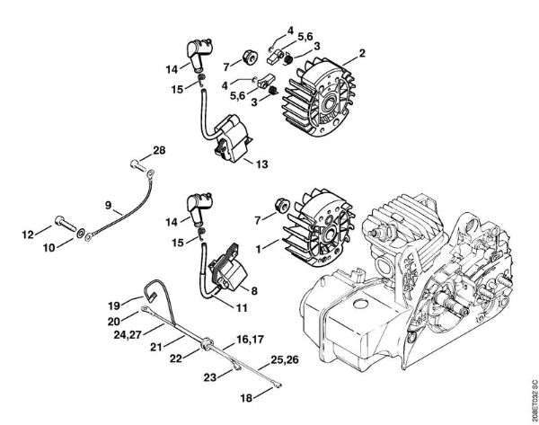 Ignition system Gasoline chain saws (MS) MS 210 C-BE Stihl