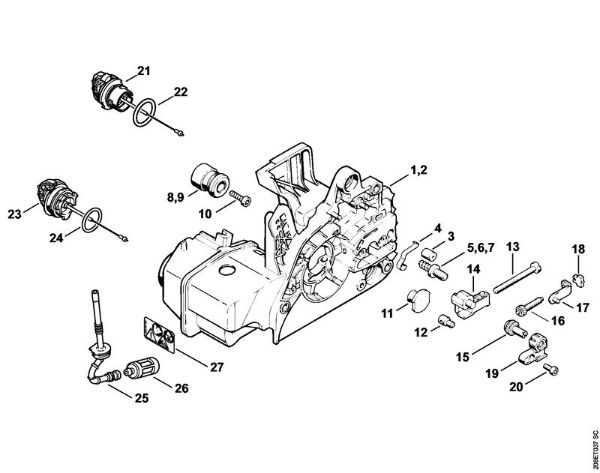 Motor housing Gasoline chain saws (MS) MS 210 C-BE Stihl