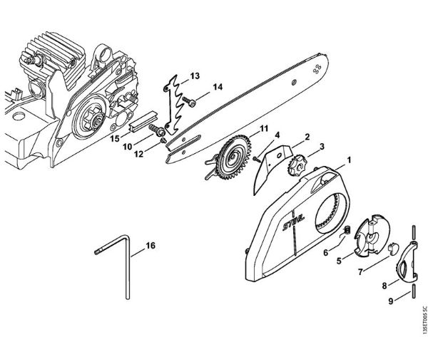 Quick chain tensioner Gasoline chain saws (MS) MS 210 C-BE Stihl