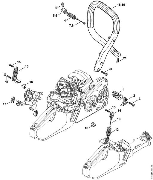 AV system, Handlebar Gasoline chain saws (MS) MS 231 C-BE Stihl