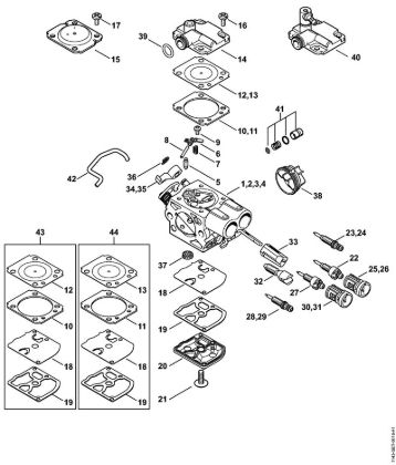 Carburetor Gasoline chain saws (MS) MS 231 C-BE Stihl