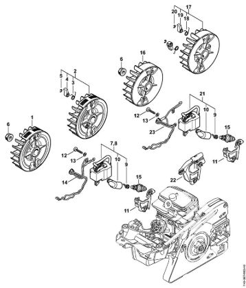 Ignition system, Wiring harness Gasoline chain saws (MS) MS 231 C-BE Stihl