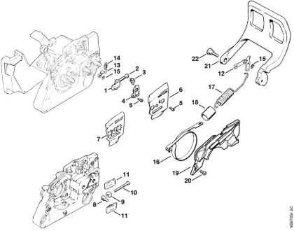 Chain brake Gasoline chain saws (MS) MS 240 Stihl