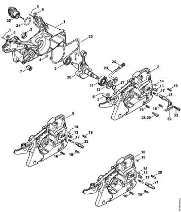 Crankcase Gasoline chain saws (MS) MS 241 C-BEM Stihl
