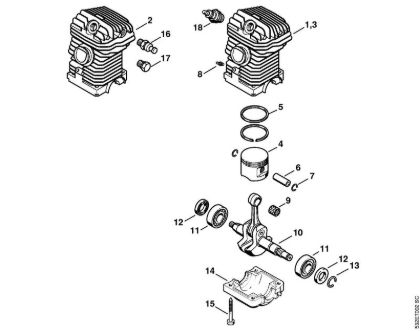Engine Gasoline chain saws (MS) MS 250 Stihl