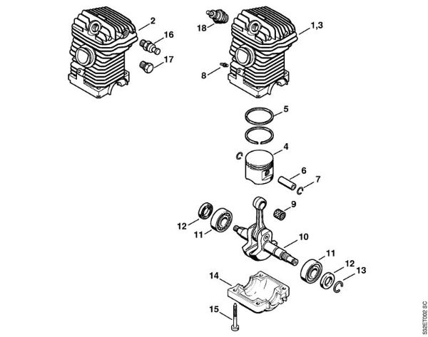 Engine Gasoline chain saws (MS) MS 250 Stihl