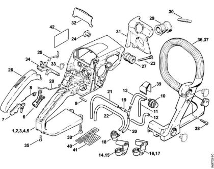Handle housing Gasoline chain saws (MS) MS 250 Stihl