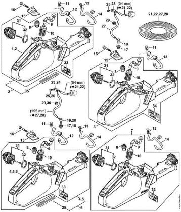 Tank housing Gasoline chain saws (MS) MS 251 Stihl