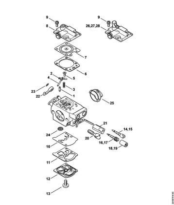 Carburetor WTF-2, WTF-4, WTF-8, WTF-9 (54.2013) Gasoline chain saws (MS) MS 251 C-BEQ Stihl