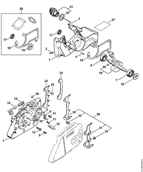 Crankcase Gasoline chain saws (MS) MS 260 C-B Stihl