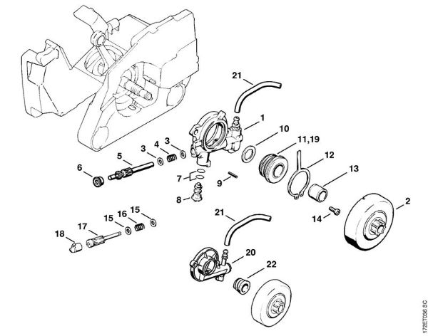 Oil pump Gasoline chain saws (MS) MS 260 C-B Stihl
