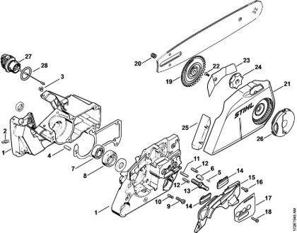 Quick chain tensioner Gasoline chain saws (MS) MS 260 C-B Stihl
