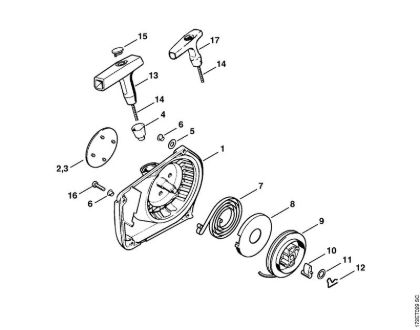Rewind starter Gasoline chain saws (MS) MS 260 C-B W Stihl