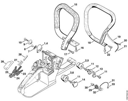 AV system, Handlebar Gasoline chain saws (MS) MS 260-N Stihl