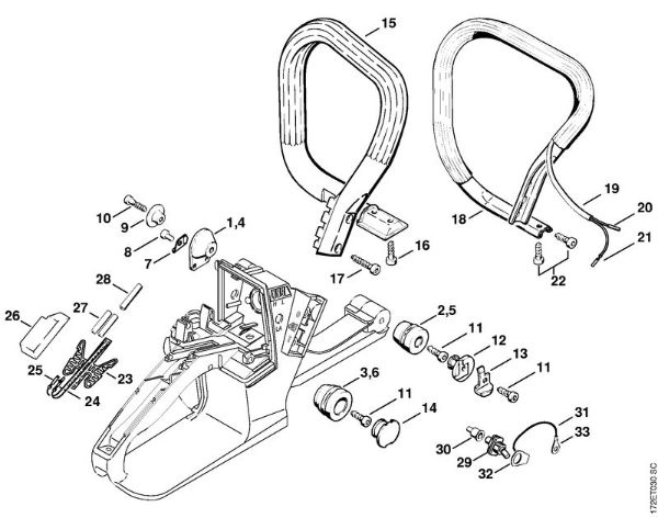 AV system, Handlebar Gasoline chain saws (MS) MS 260-N Stihl