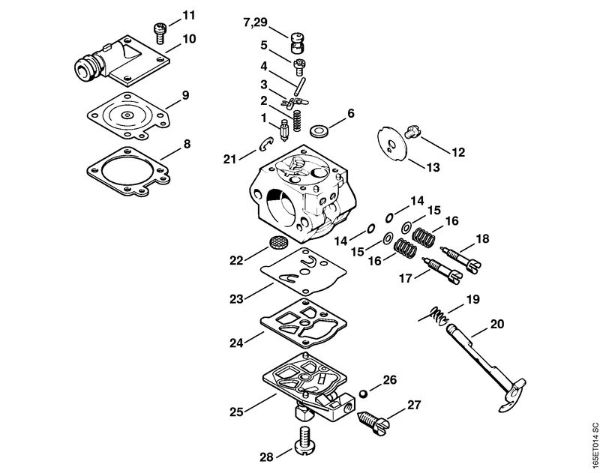 Carburetor WT-426    1 62 154 675, 2 62 187 361 (07.2004) Gasoline chain saws (MS) MS 260-N Stihl