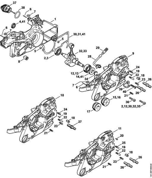 Crankcase Gasoline chain saws (MS) MS 261 C-BM Stihl