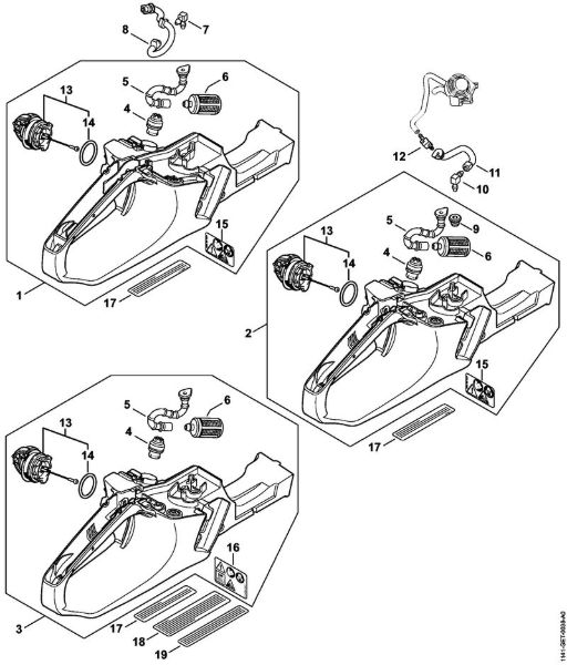 Tank housing Gasoline chain saws (MS) MS 261 C-BM Stihl