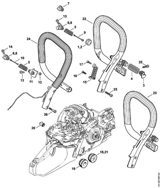 AV system, Handlebar Gasoline chain saws (MS) MS 261-VW Stihl