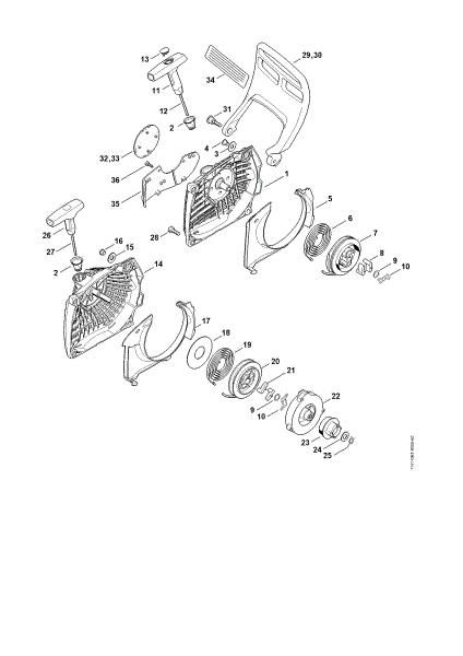Picture of Rewind starter, Hand guard MS 261-VW