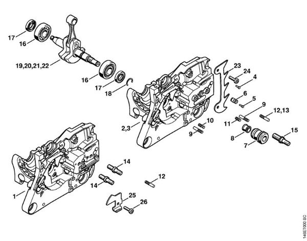 Crankcase Gasoline chain saws (MS) MS 270 Stihl