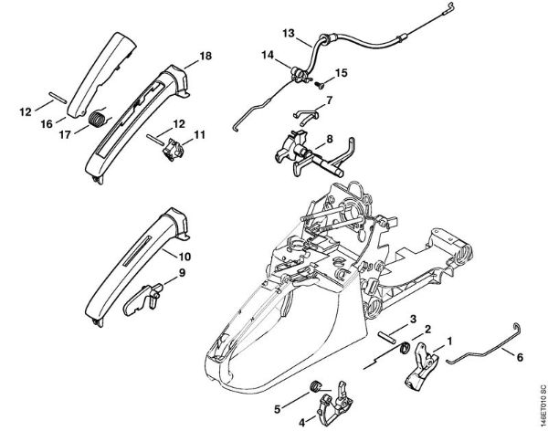 Throttle control Gasoline chain saws (MS) MS 270 Stihl