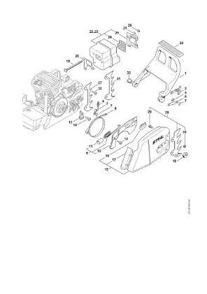 Picture of Chain brake, Muffler MS 290-Z
