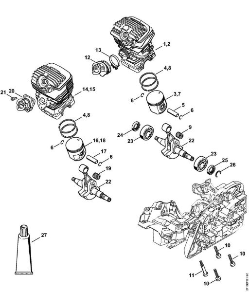 Cylinder Gasoline chain saws (MS) MS 291 C-BEQ Stihl