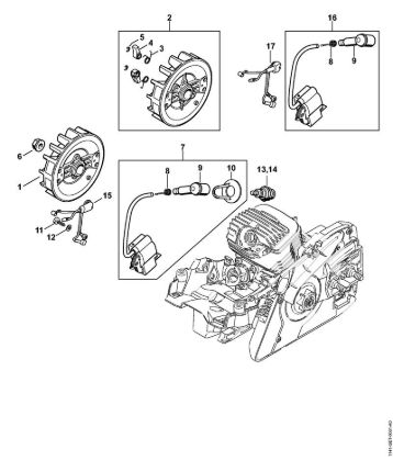 Ignition system, Wiring harness Gasoline chain saws (MS) MS 291 C-BEQ Stihl