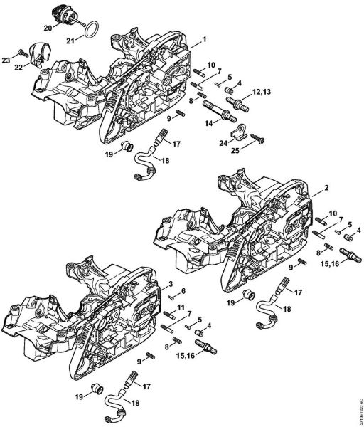 Motor housing Gasoline chain saws (MS) MS 291 C-BEQ Stihl
