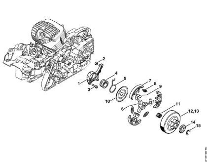 Oil pump, Clutch Gasoline chain saws (MS) MS 291 C-BEQ Stihl