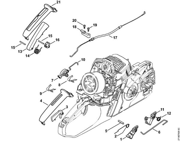 Throttle control Gasoline chain saws (MS) MS 291 C-BEQ Stihl