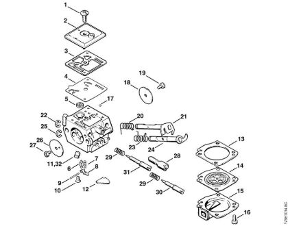 Carburetor C3A-S31 Gasoline chain saws (MS) MS 340 Stihl