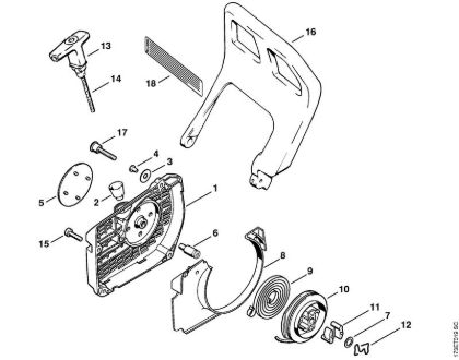 Rewind starter Gasoline chain saws (MS) MS 340 Stihl