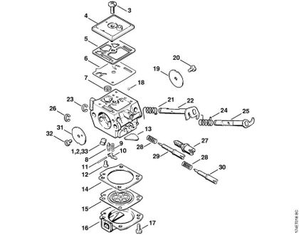 Carburetor C3A-S31, C3A-S65 Gasoline chain saws (MS) MS 360 Stihl