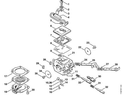 Carburetor C3A-S27 Gasoline chain saws (MS) MS 360 WVH Stihl