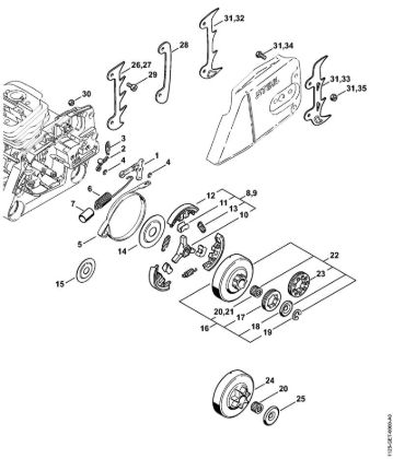 Chain brake, Clutch Gasoline chain saws (MS) MS 360 WVH Stihl