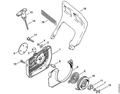Rewind starter Gasoline chain saws (MS) MS 360 WVH Stihl