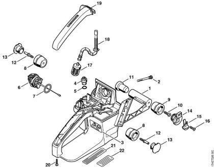 Tank housing, AV-System Gasoline chain saws (MS) MS 360 WVH Stihl