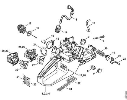 Tank housing Gasoline chain saws (MS) MS 361 C-B Stihl