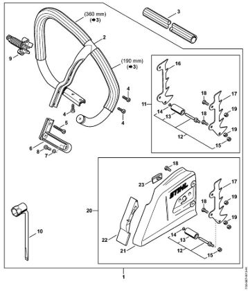 Set wrap around handlebar Gasoline chain saws (MS) MS 361-W Stihl