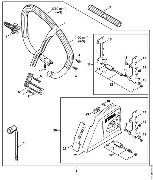 Set wrap around handlebar Gasoline chain saws (MS) MS 361-W Stihl
