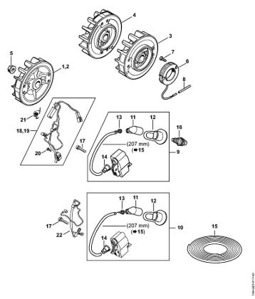 Ignition system, flywheel Gasoline chain saws (MS) MS 362 C-M Stihl