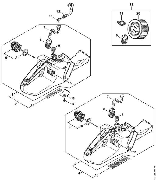 Tank housing Gasoline chain saws (MS) MS 362 C-M Stihl