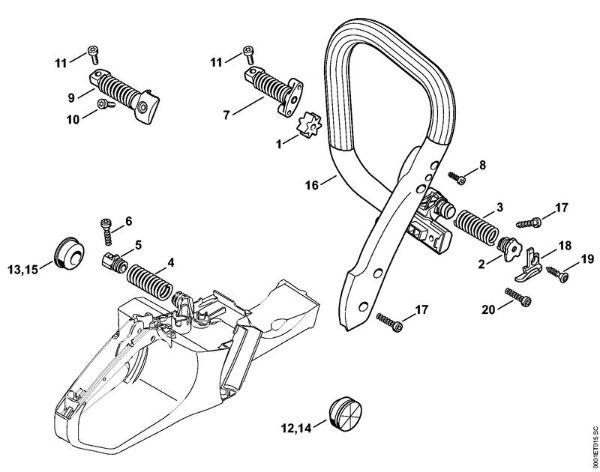AV system, Handlebar Gasoline chain saws (MS) MS 362-VW Stihl